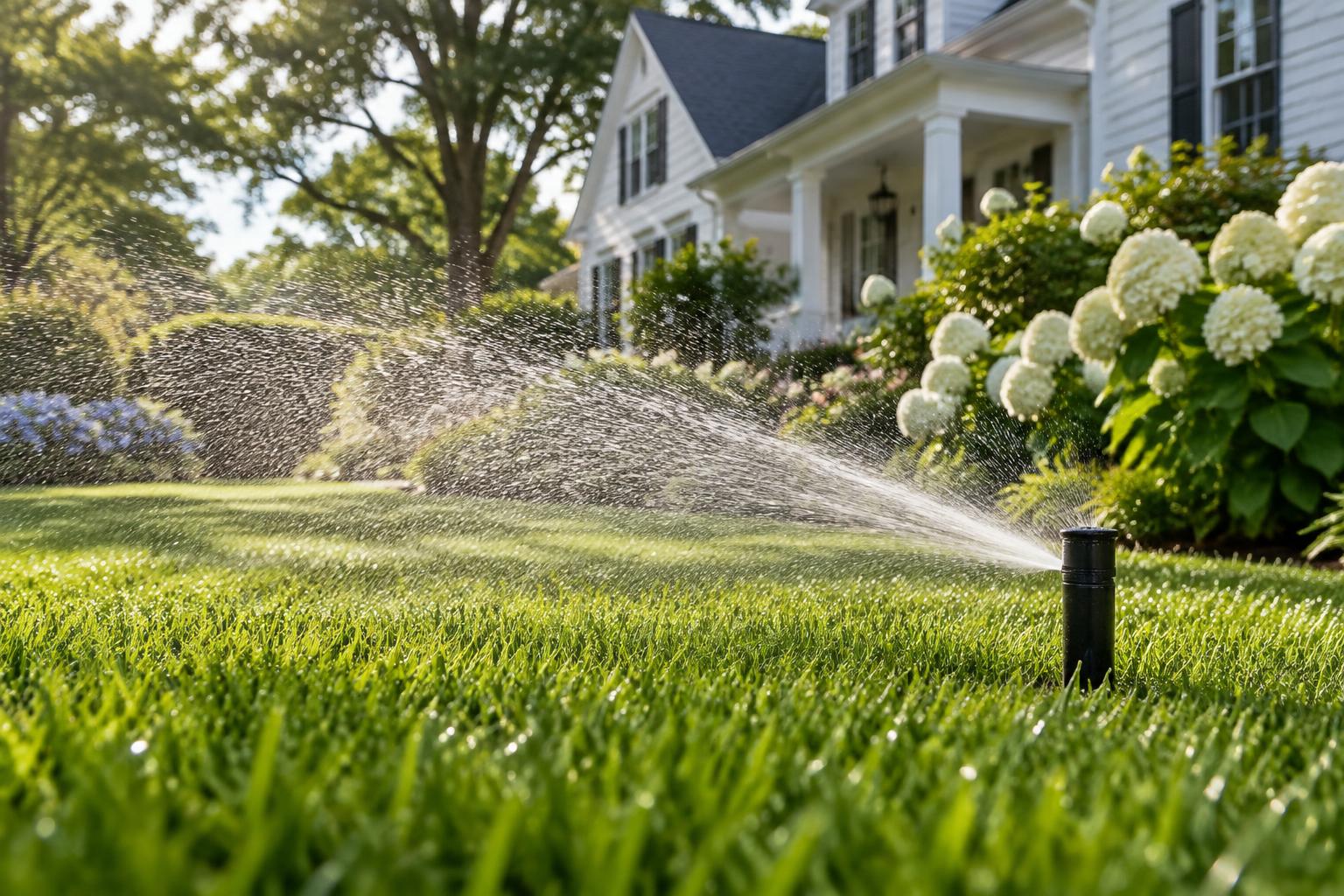 A well-maintained sprinkler bringing life to a garden